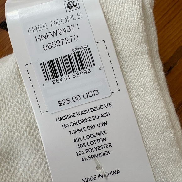 Free People Kick Off Solid Layer knee high socks white red blue bow retro new - Picture 8 of 8